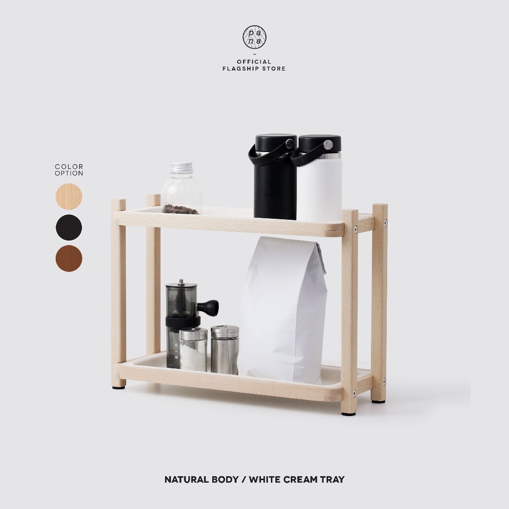 Pana Objects SIMON : desktop shelf ถาดไม้ 2 ชั้นเอนกประสงค์