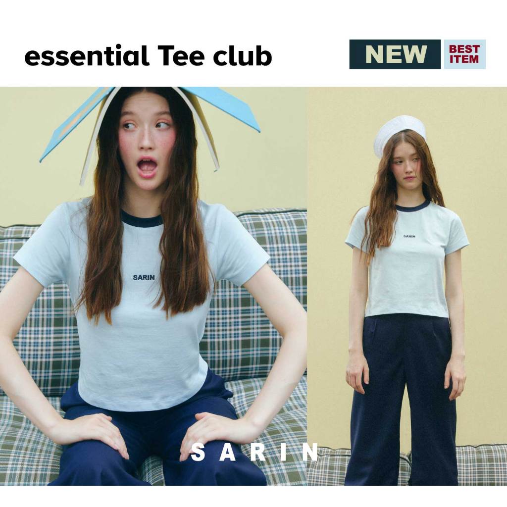Sarin essential Tee club เสื้อยืด คอกลม ผู้หญิง รุ่นใหม่ ผ้านิ่ม
