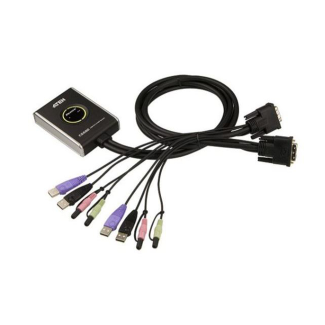 Aten KVM Switch 2-port USB DVI รุ่น CS682  #รับประกัน 3 ปี