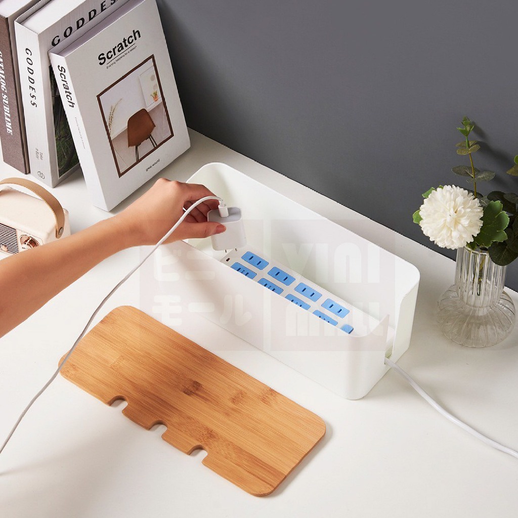 【VINIMALL คุณภาพดี】กล่องเก็บสายปลั๊กไฟ จัดระเบียบ พร้อมฝาปิด ป้องกันสายไฟพัน CTN5008 S21 - รูปที่ 3