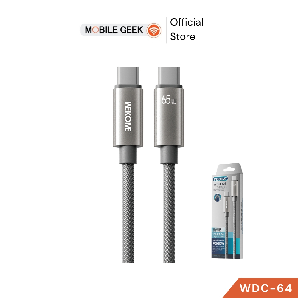 WEKOME รุ่น WDC-64 ชาร์จเร็วพิเศษ Type-C ความยาว 1.2 เมตร สายถักไนลอนความหนาแน่นสูง
