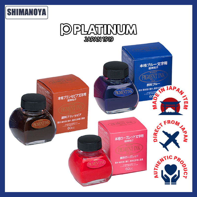 Platinum Water-based Pigment Ink INKG-1500 Ultra-fine particles fountain pen ink Sepia Blue Rose-red
