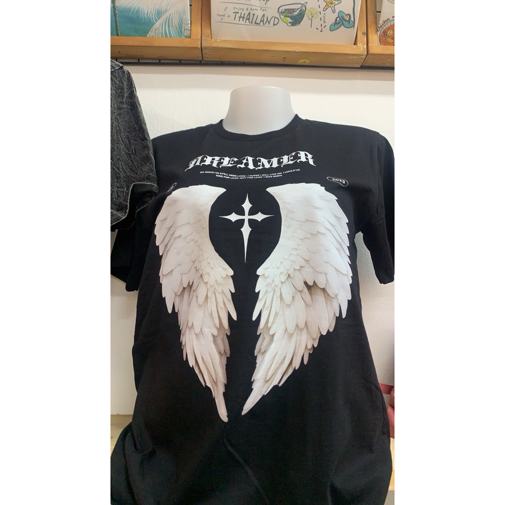 เสื้อยืดเนื้อผ้าคอตตอน100% พิมพ์ด้วยระบบ DFT / DTF