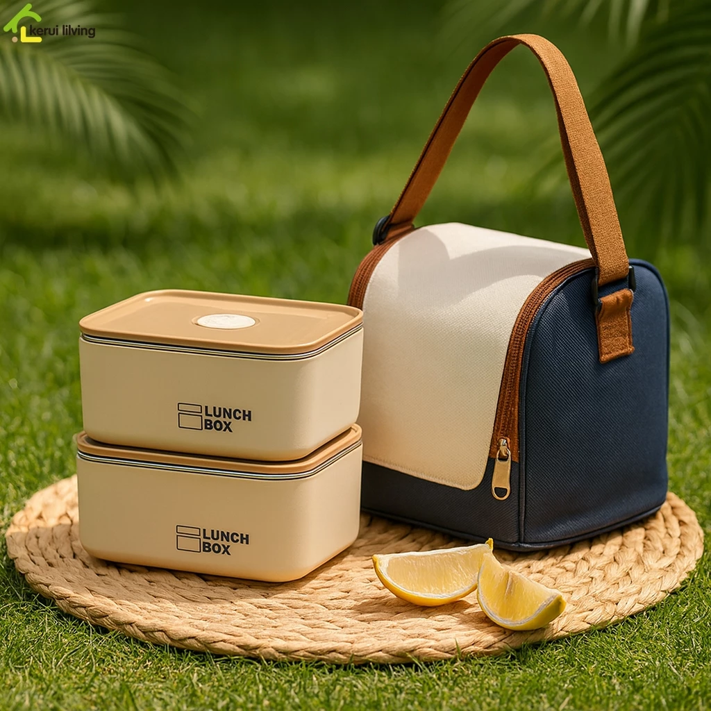 Softkiss ชุดกล่องอาหาร Lunch box ปิ่นโตใส่อาหาร กล่องข้าวพร้อมกระเป๋า มีให้เลือก 3 แบบ สามารถเข้าไมโคเวฟได้