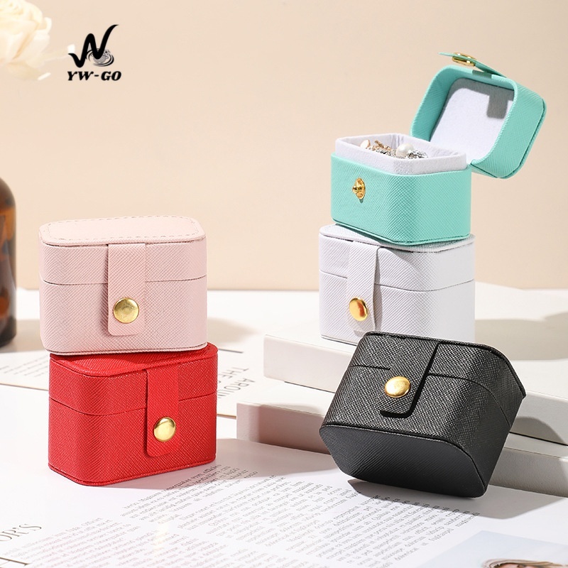 กล่องเครื่องประดับ PU ขนาดเล็ก แบบพกพา สําหรับใส่เครื่องประดับ แหวน (พร้อมส่งค่ะ) G3336