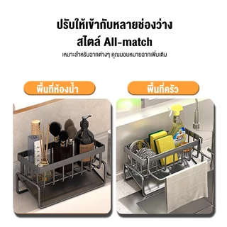 Joy Party ชั้นวางเศษผ้า ที่วางฟองน้ำซิงค์ ชั้นวางฟองน้ำ ชั้นวางอุปกรณ์ล้างจาน ที่วางของระบายน้ำ ตะกร้าสแตนเลส304