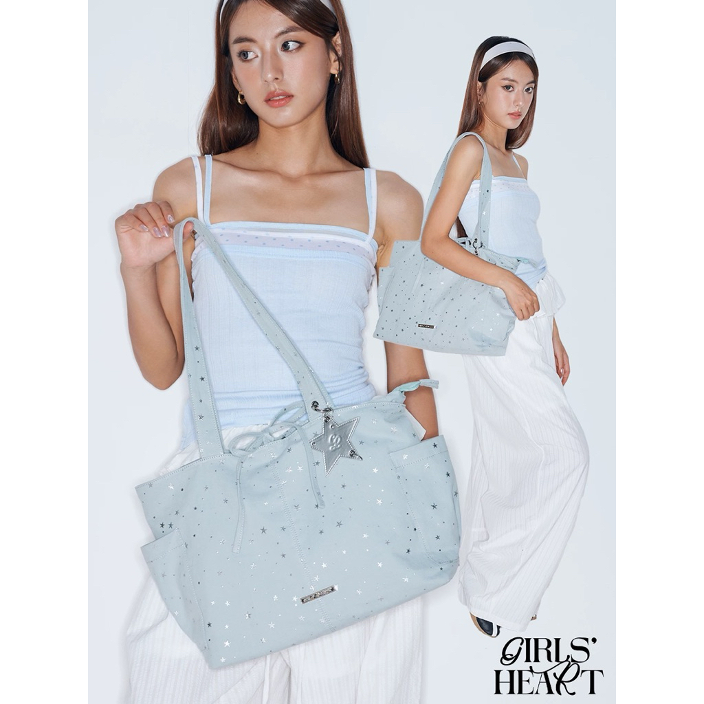 girls heart star tote bag 🌟