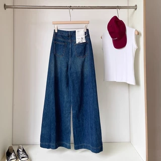 S~5XL Jeans for women กางเกงยีนส์สีน้ำเงินเอวสูงโอเวอร์ไซส์ กางเกงขากว้างสุดเทรนด์และแฟชั่น กางเกงยีนส์ลำลองอเนกประสงค์