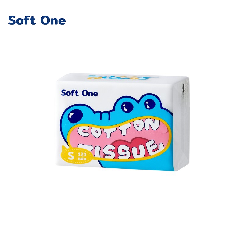 Soft One กระดาษทิชชู  เช็ดหน้า  ทำความสะอาดผิวกาย  หนา 3ชั้น ยืดหยุ่น (ขนาด:แผ่น 127*180  mm.)จำหน่าย 1 อัน