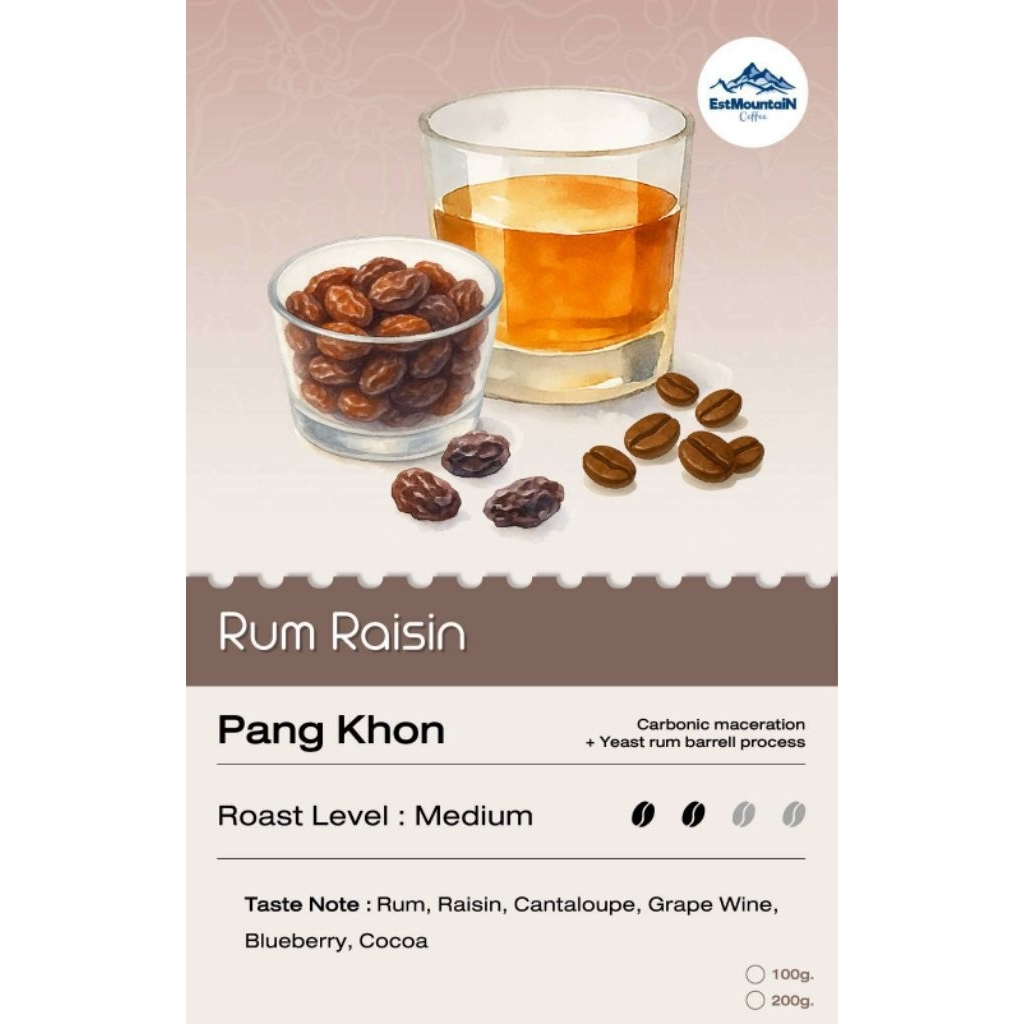 Rum Barel Aged Carbonic Maceration [ EST-Mountain] Speciality Coffee คั่วกลาง