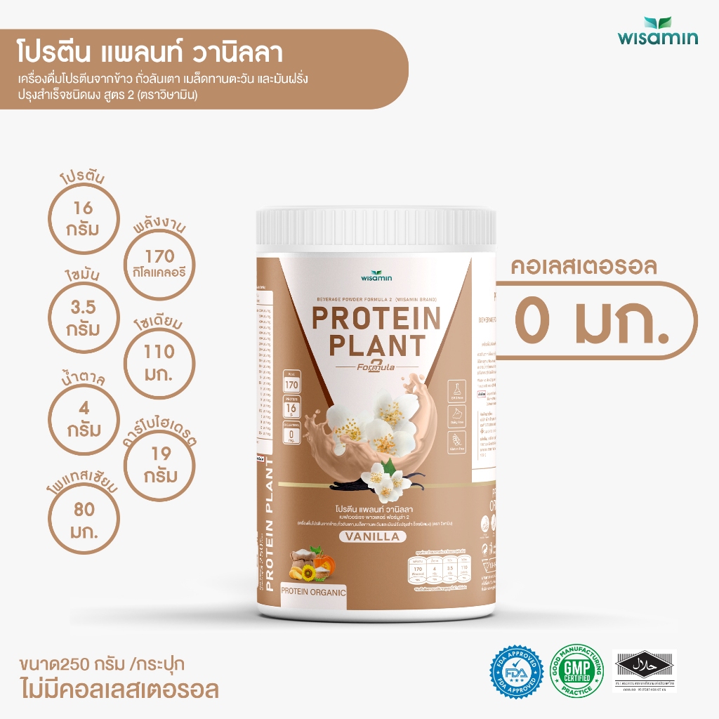 (ซื้อ 1 แถม 1) PROTEIN PLANT โปรตีนแพลนท์ สูตร 2 มี 8 รสชาติ (ตราวิษามิน) จำนวน 2 กระปุก 500 กรัม ออแกรนิค ปลอดกลูเตน - รูปที่ 6