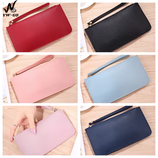 กระเป๋าเงินหญิง 3 ช่อง PUกระเป๋าสตางค์ใบยาว เชือกสามารถแขวนไว้ที่มือได้ G3419