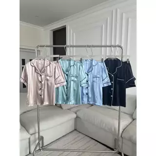 PTSL111 ชุดนอนขาสั้นแขนสั้น Satin Premium PROMTHONG