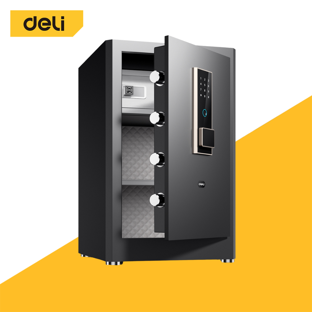 Deli ตู้เซฟนิรภัย ตู้เซฟ ตู้เซฟดิจิตอล สแกนลายนิ้วมือ กันไฟ กันสนิม ประกัน 1 ปี ออกใบกำกับภาษีได้ Safe Box