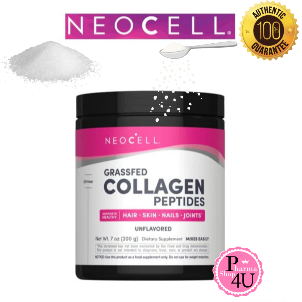 NEOCELL Grassfed (SUPER COLLAGEN) PEPTIDE UNFLAVORED 200G.คอลลาเจนชนิดผง 10,000 มก.[498]