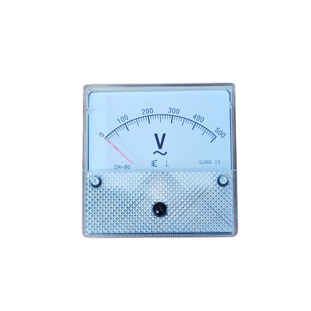 PANEL METER DH-80/V Volt meter AC300V,AC500V โวลต์มิเตอร์หน้า 80x80mm.รูเจาะกลม:63.2mm. CLASS 2.5 สินค้าพร้อมส่ง