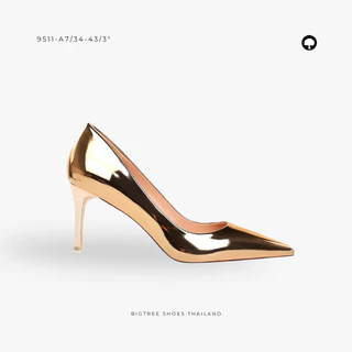 Bigtree Shoes Thailand ส้นสูงออกงาน สีวาวหรู พื้นนุ่ม เดินง่าย ไซส์ 34-43 (รหัส 9511-7)