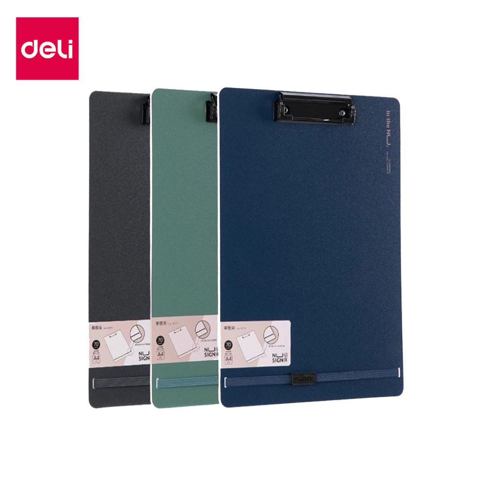Deli แฟ้มหนีบ คลิปบอร์ด กระดานรองเขียน แฟ้มหนีบกระดาษ อุปกรณ์สำนักงาน 3 สี A4 PP อุปกรณ์สำนักงาน Cli