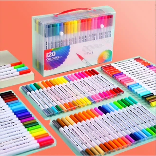 【ส่งจากกรุงเทพ】ปากกาสี สีน้ำสองหัว 12-100 สี วาดรูป ล้างทำความสะอาดได้ สำหรับเด็ก อุปกรณ์การเรียน