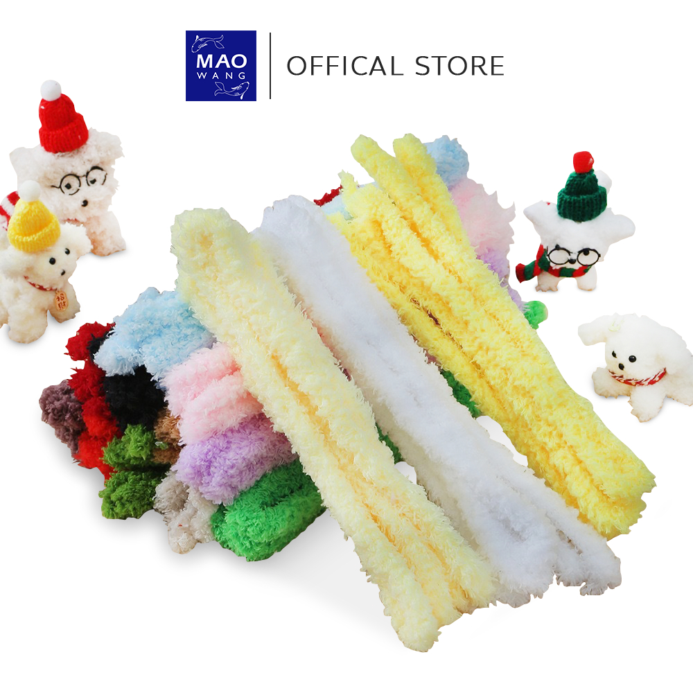 MAO ลวดกำมะหยี่ ขนฟู สําหรับทํางานDIY งานฝีมือ ยาว 1 เมตร ลวดกำมะหยี่ เส้นหนาแน่น ไม่หลุดง่าย