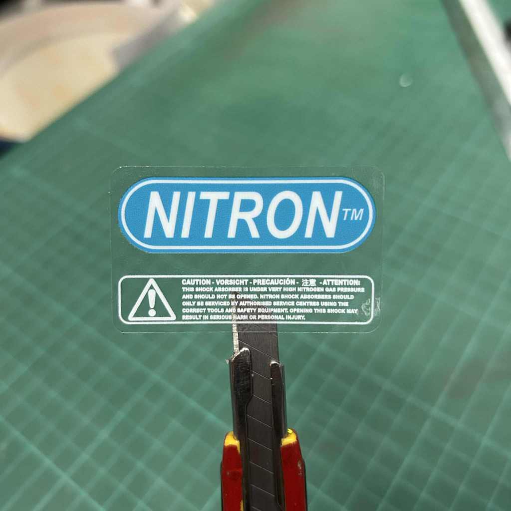 สติกเกอร์ ไนตรอน ติดประป๋องโช๊ค ใช้สำรับทดแทนของเดิม