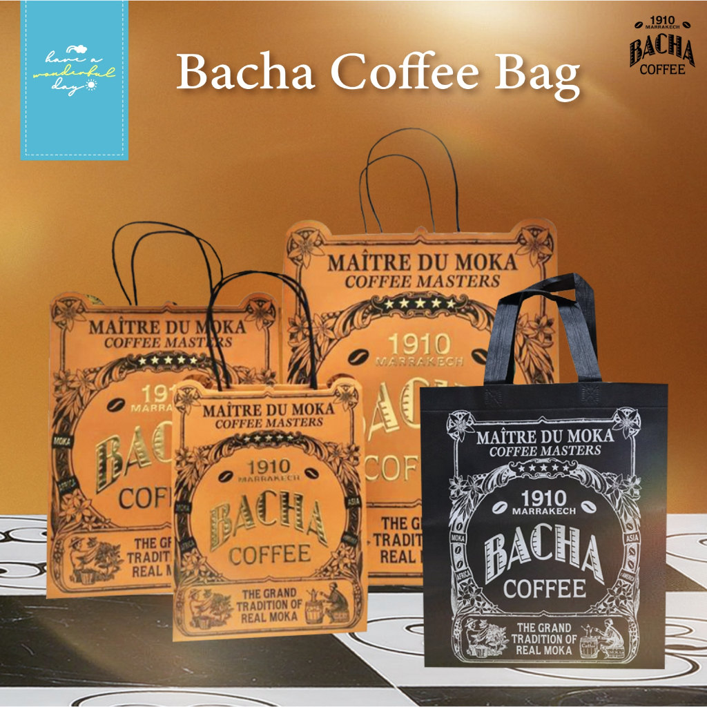 ถุงใส่กาแฟแบรนด์ Bacha มีขนาดต่างๆมีเลือกด้านใน