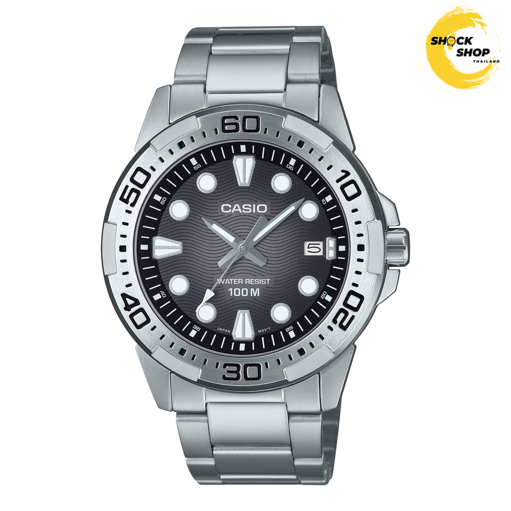 CASIO นาฬิกาข้อมือผู้ชาย รุ่น MTD-140D-1AV วัสดุสเตนเลสสตีล สีดำ คาสิโอ