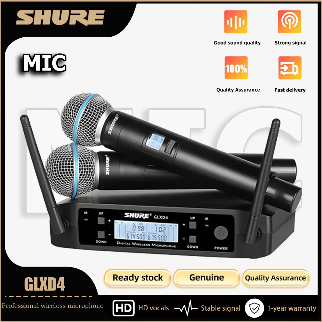 Shure GLXD4 ไมโครโฟนไร้สาย UHF เหมาะสำหรับคาราโอเกะและ KTV