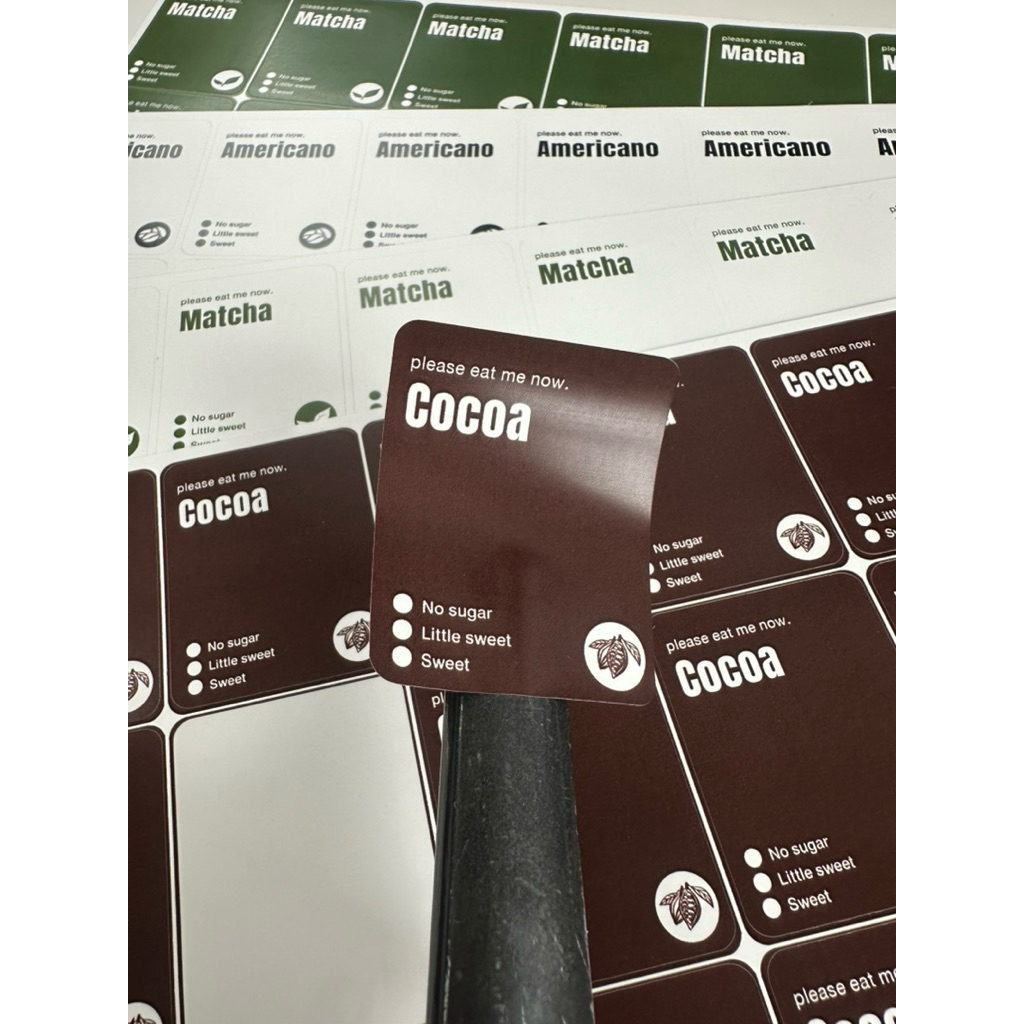 สติ๊กเกอร์เครื่องดื่ม กาแฟ ช็อคโกแลต ชาเขียว มีให้เลือกว่า 20 แบบ ได้ 28 ดวง - รูปที่ 4