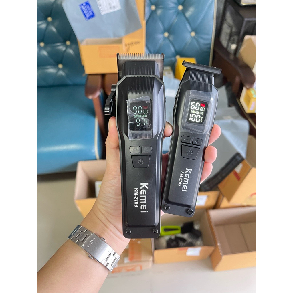 ปัตตาเลี่ยนไร้สาย kemeiชุดคู่ ตัด+กันขอบ(ลับคม)