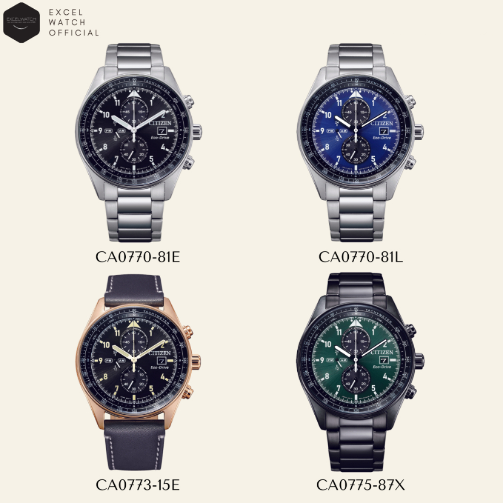 [ Excel Watch ] นาฬิกาซิติเซน CITIZEN Chronograph รุ่น CA0770-81E, CA0770-81L, CA0773-15E, CA0775-87X Eco-Drive (โซลาร์)