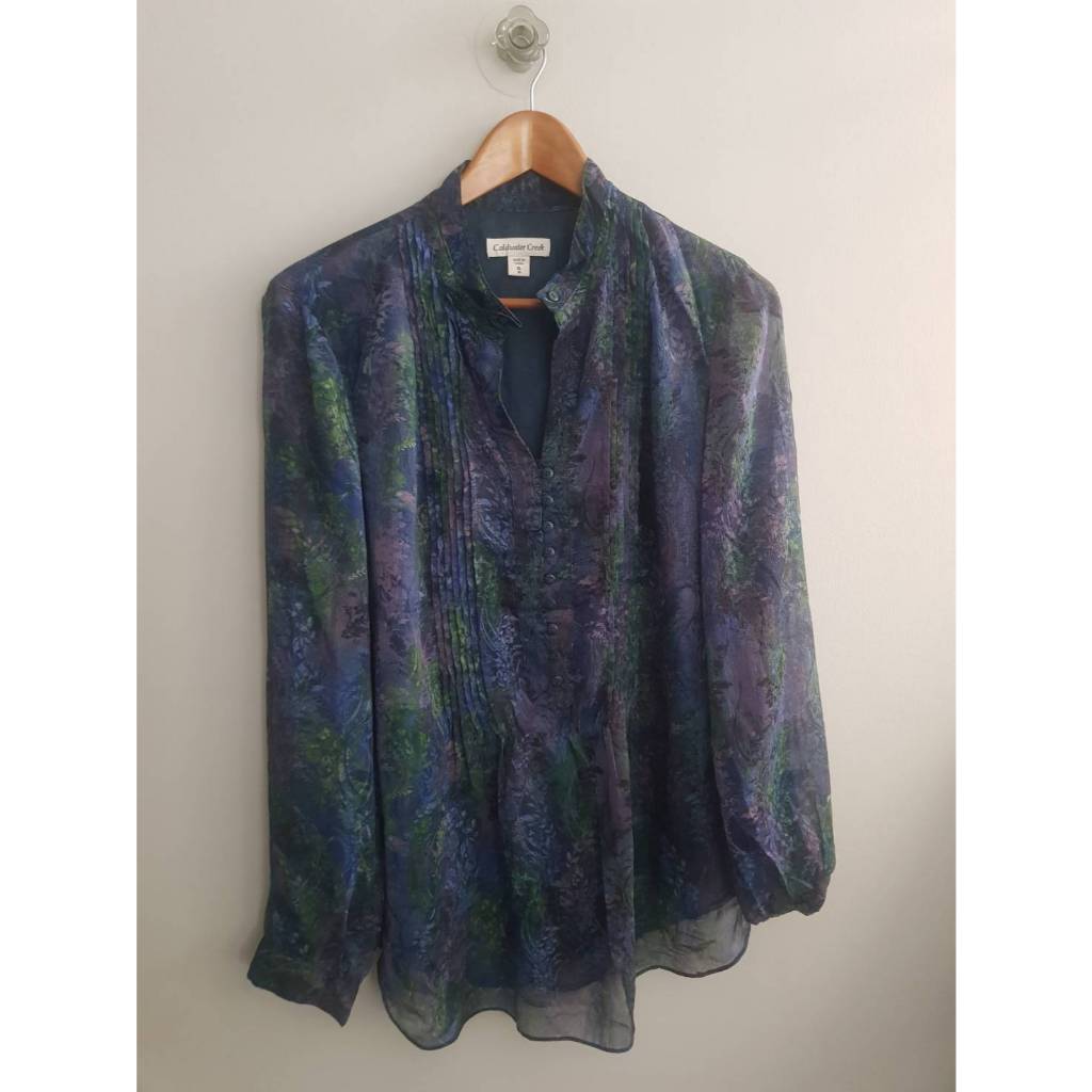 สอ-1เสื้อชีฟองตีเกล็ดช่วงอก Coldwater Creek XL 46/24