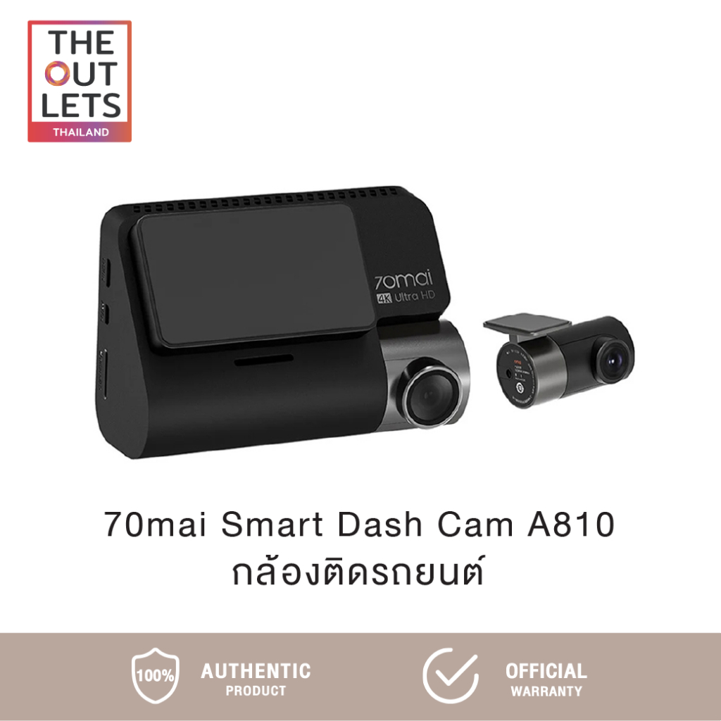 70mai Dash Cam A810 กล้องติดรถยนต์ ความคมชัดระดับ 4K รองรับ HDR พร้อมระบบ AI ตรวจจับ