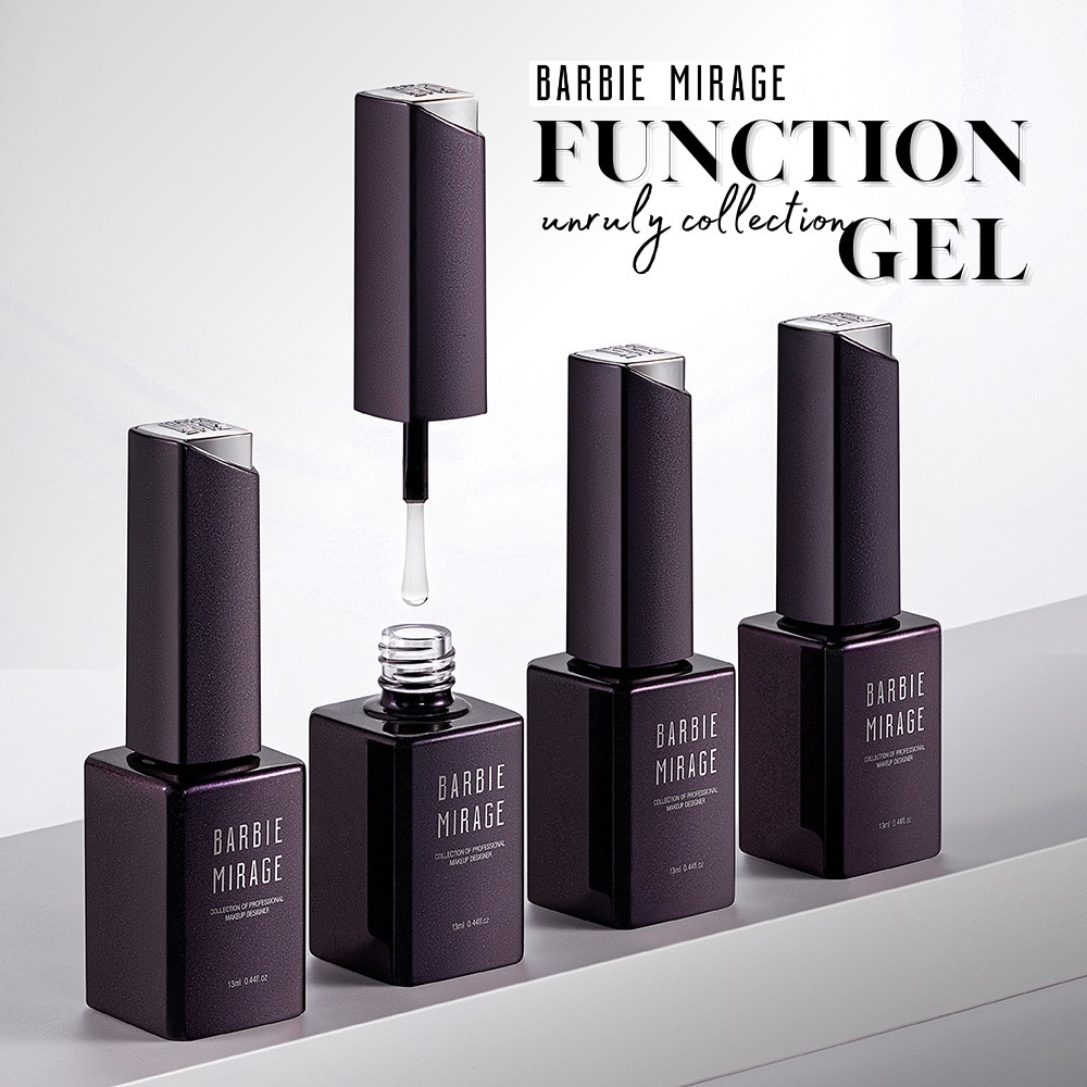 BBM Function gel Hema Free เบส ท็อป เสริมหน้าเล็บ ท็อปแมทขัดผง Barbie mirage ขวดม่วง