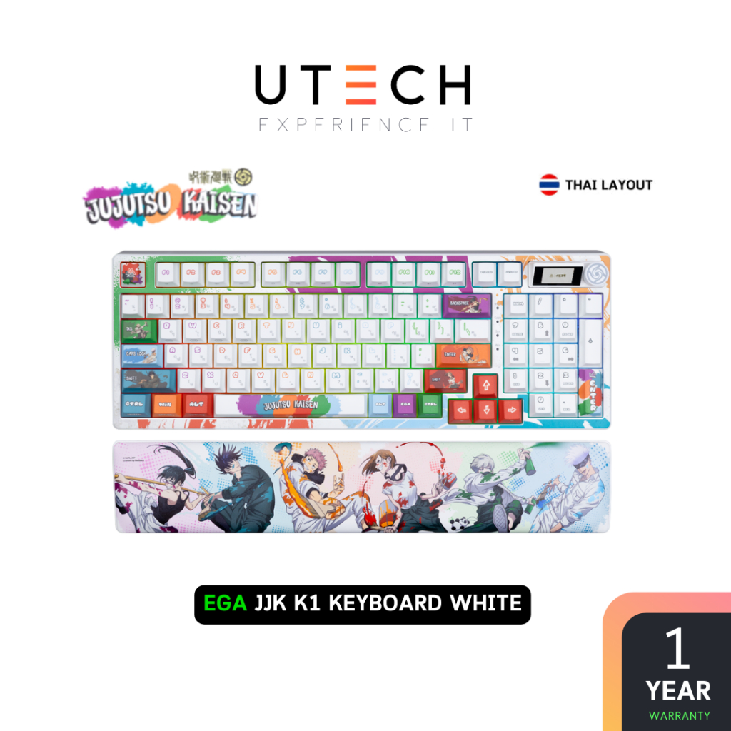 คีย์บอร์ด EGA : JJK K1 Keyboard White by UTECH