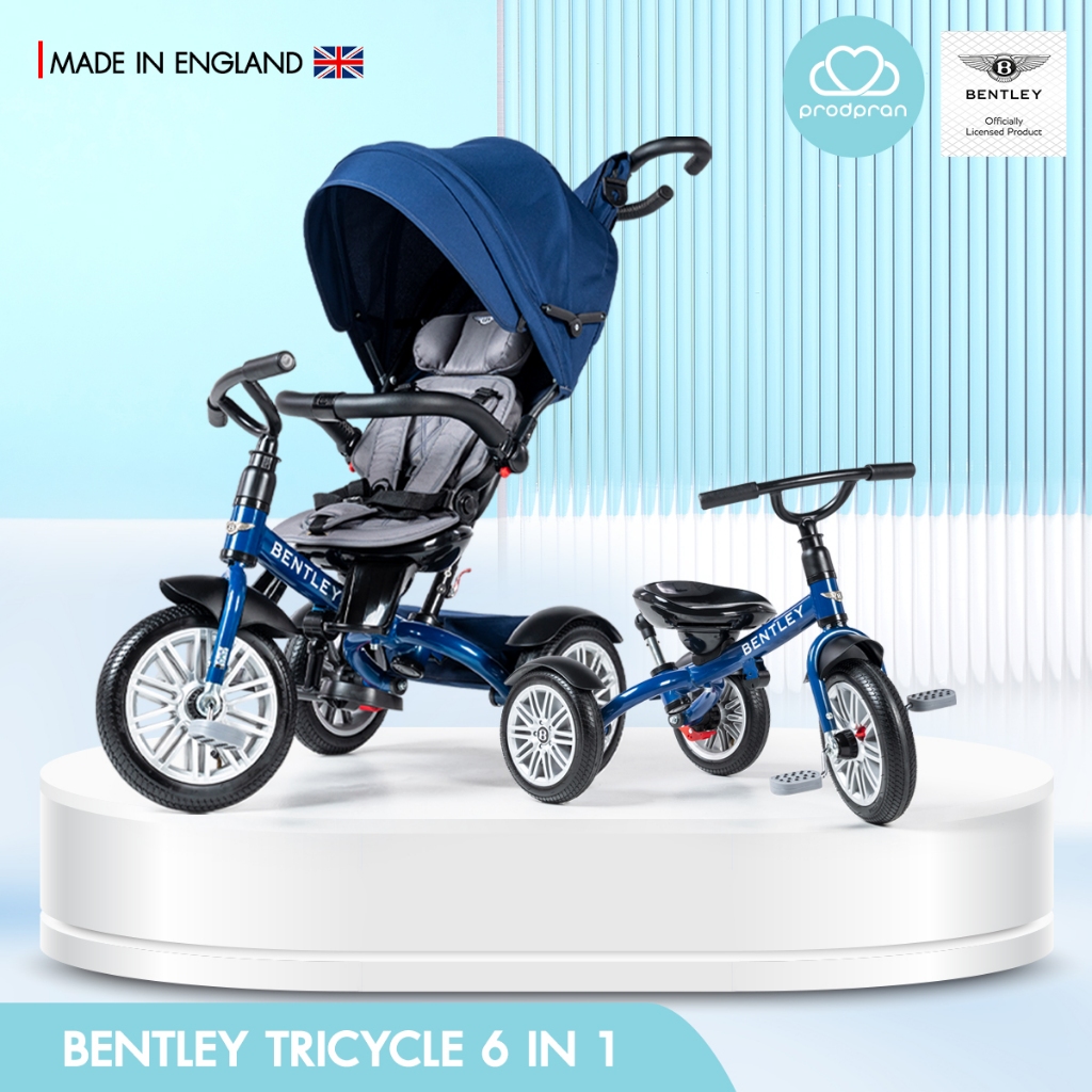 Display ตัวโชว์ [รถเข็นเด็ก+จักรยานสามล้อในตัว] Bentley Tricycle 6 in 1 Stroller 6 M - 6 Y SEQUIN BL