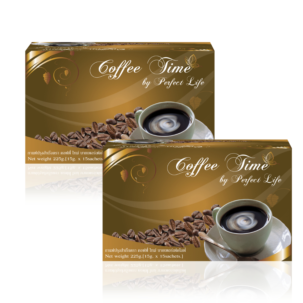 ☕ Perfect Life / Coffee Time กาแฟคอฟฟี่ไทม์  📦 เซตสุดคุ้ม 👉 2 กล่อง (15 ซอง/กล่อง) + แถมฟรี 2 ซอง!!🌺 พร้อมส่งจ้า!! 🌺