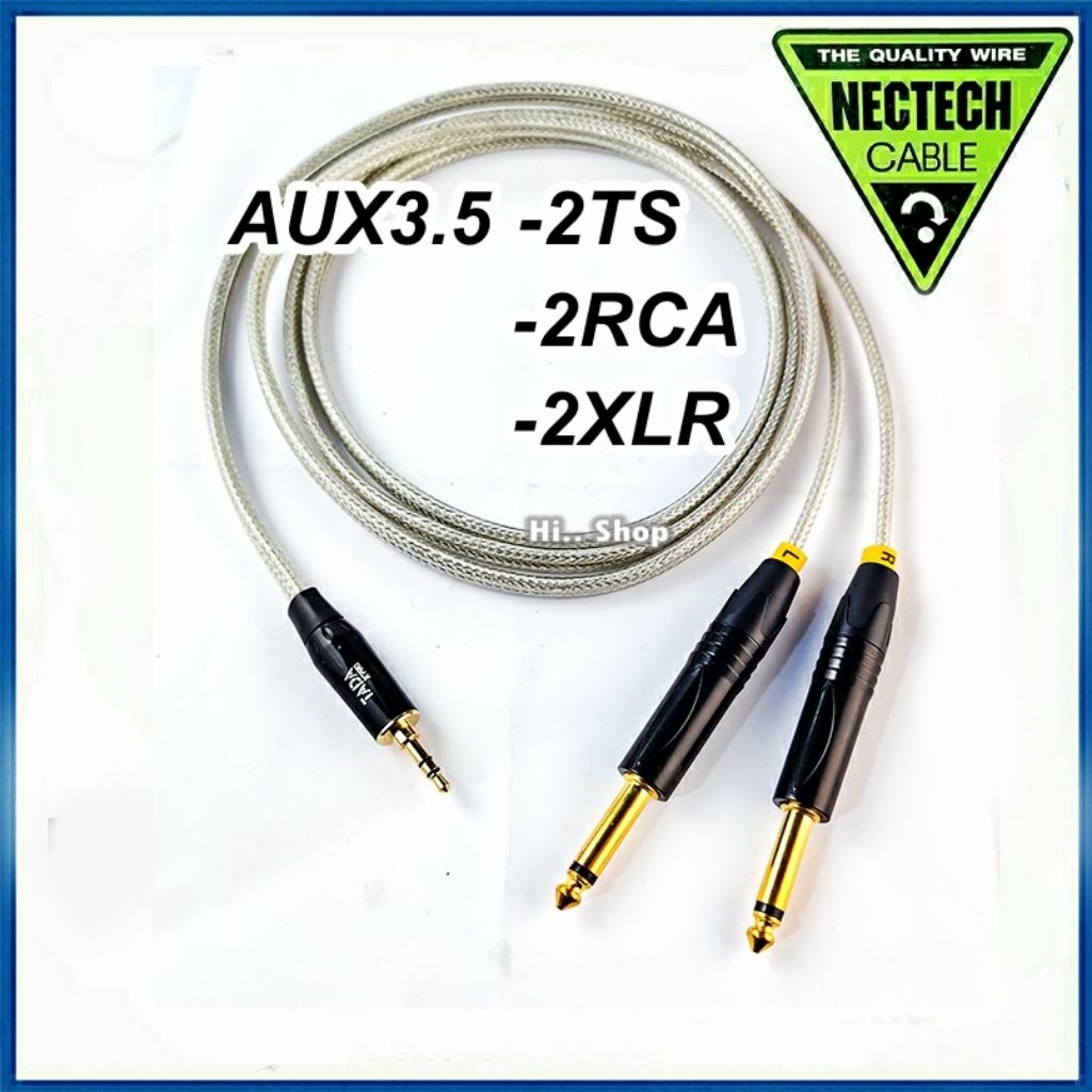 Nectech สายY AUX3.5-TS/RCA/XLR(ผู้) สายNectech 4mm.หัวTADA-Mitsumi-DigitalSound-No brand