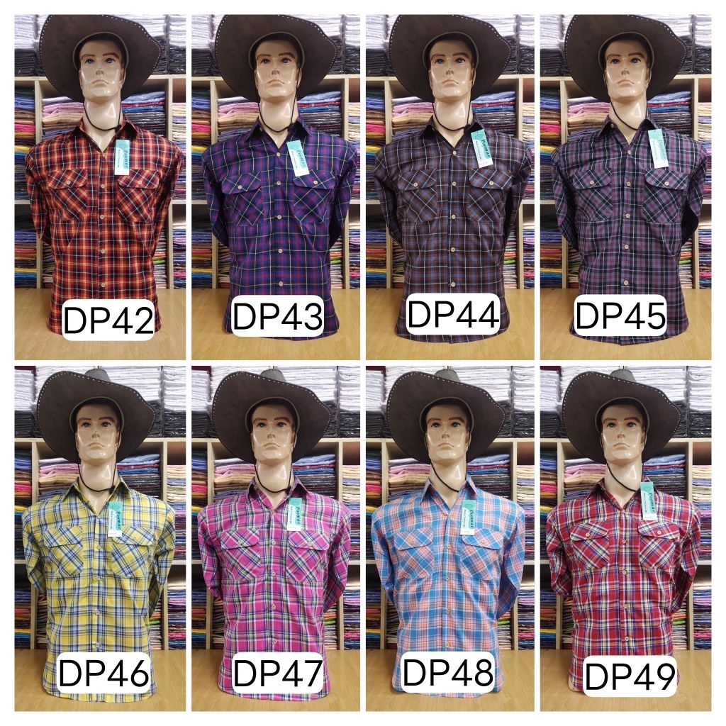 เชิ้ตสก็อต2กระเป๋าแขนยาวDP42-DP49