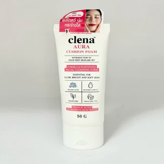 โฟมล้างหน้า Clena Aura Cushion Foam 50g สูตรอ่อนโยน ผสม สาหร่ายสีรุ้งจากฝรั่งเศส