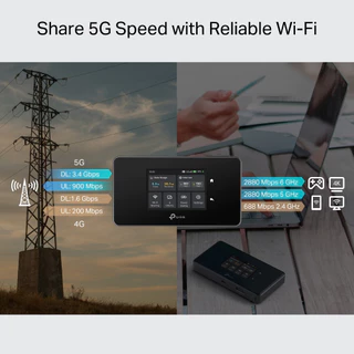 ⚡️พ็อคเก็ตไวไฟ 5G⚡TP-LINK (M8550) 5G Mobile Wi-Fi Tri-Band AXE3600 สั่งการได้ง่ายเพียงปลายนิ้วสัมผัส