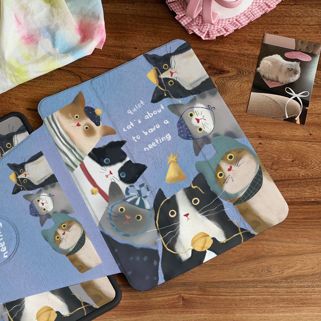 พร้อมส่ง case iPad Gen12 Gen9 Gen11 Air8 11/13ที่ใส่ปากกา ครอบครัวลูกแมว เคสiPadหมุน 360°Air7 Gen10 ราคา ถูกที่สุด ดีลบีเคเค แกลเลอรีภาพที่ 6