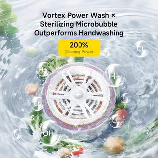 DEERMA GS01 เครื่องล้างผักผลไม้อัตโนมัติ Automatic Fruit and Vegetable Washer เทคโนโลยีทำความสะอาดด้วยไฮดรอกไซด์ไอออน
