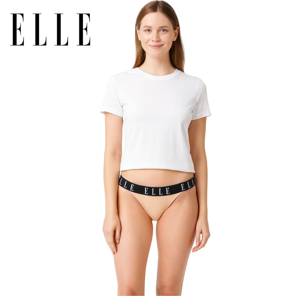 ELLE กางเกงใน LU1312 เกรดA ของแท้ รูปแบบ SEXY ผ้าคอตตอนสแปนเด็กส์ ขอเอวกว้างทอลาย