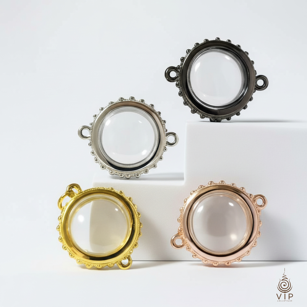 กรอบ ขนาด 1.7 มม. ลายไข่ปลา เกลียวเชือก ✨ งานทองเหลือง แข็งแรง | Takrut Case | 符管外壳