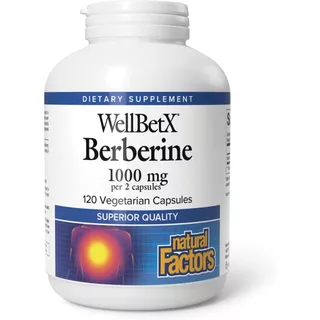 Natural Factors WellBetX Berberine, 1000mg Per 2 Capsules , 120 Capsules (No.3132)