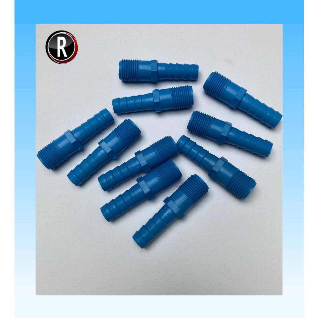แป็บลด เกลียวนอก 1 ข้างต่อสายยาง ข้อต่อ PVC พีวีซี ขนาด 1/2" (4 หุน) 3/4" ( 6 หุน) แพ็ค 10/20 Pcs