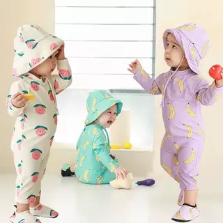 NT Baby - 161 👉ส่งด่วนกรุงเทพฯ👈 Swimwear For Kids 🐰🦁🍌 ชุดว่ายน้ำพิมพ์ลายการ์ตูน และหมวก ดีไซน์น่ารักสุดคิ้วท์