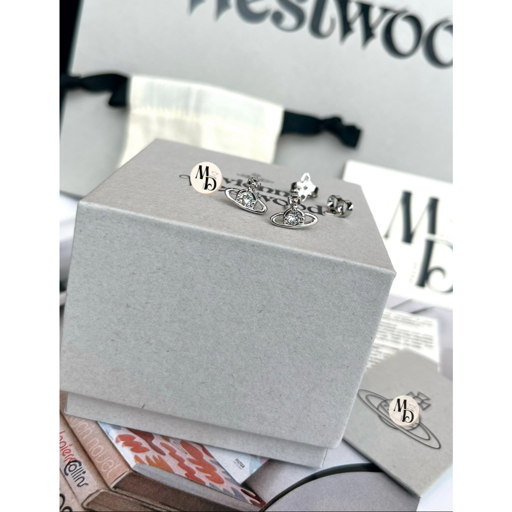 ต่างหู Vivienne Nano Solitaire earrings [ของแท้ พร้อมส่ง]