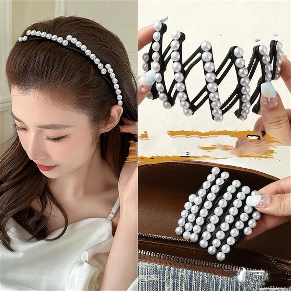💕พร้อมส่ง💕ที่คาดผม พับได้ ทรงไข่มุก💎